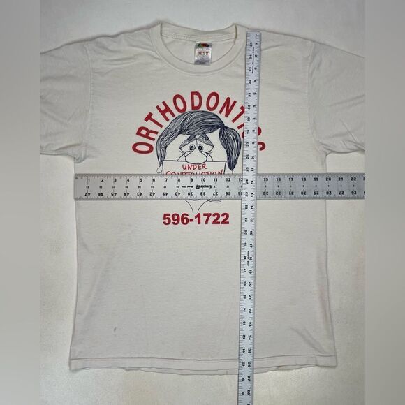 VINTAGE Orthodontics Under Construction Graphic T-shirt Men Medium Short Sleeve - Picture 8 of 8